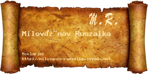 Milovánov Ruszalka névjegykártya